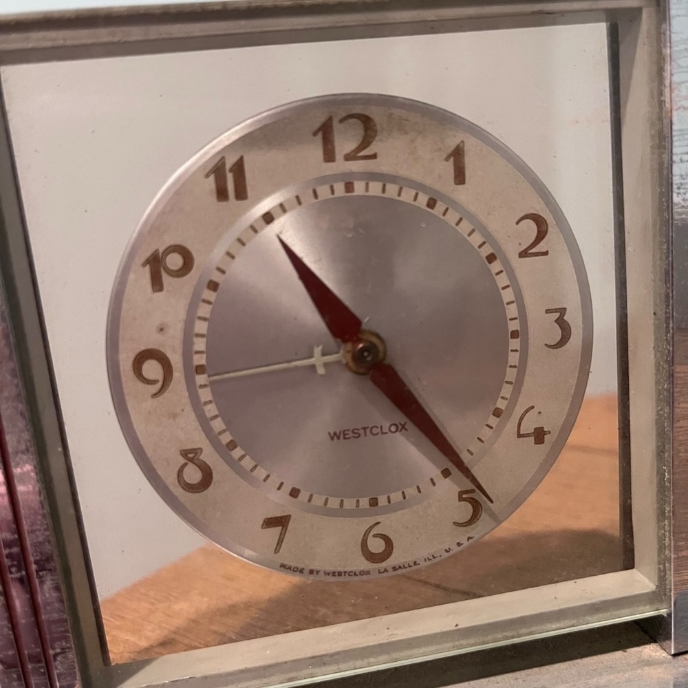 Vintage WESTCLOX 1930s Art‎ Deco Alarm Clock Leland FOR PARTS NOT WORKING - Picture 2 of 13